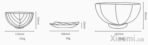 Набор фарфоровых пиал Xiaomi FINEMADING Banana Bowl (small+large bowl+souce plate) 3 шт